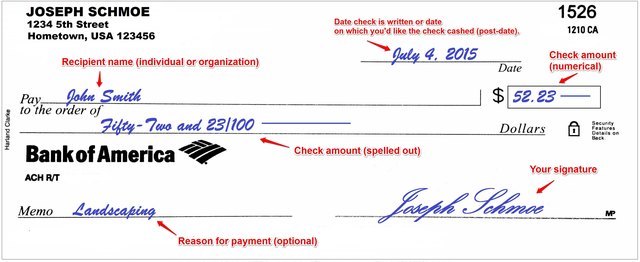 How to Write a Check for United States Department of State