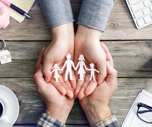 Family Care And Love - Hands With Family Symbol Silhouette