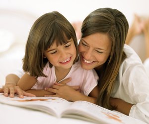 Mother and daughter reading