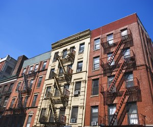 Tenement apartment buildings in Little Italy, Manhattan, New York City, NY