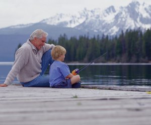 Grandfather and Grandson Fishing