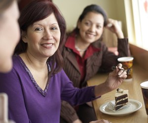 Three women in a restaurant