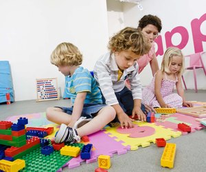 Teacher playing with students