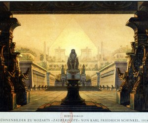 Depiction of Temple of Isis and Osiris from Mozart opera "The Magic Flute"