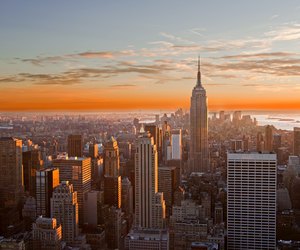Sunset over manhattan