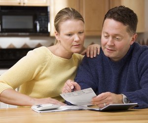 Couple paying bills