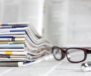 Newspapers and magazines blurred background