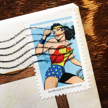 Used Forever Stamp depicting Wonder Woman