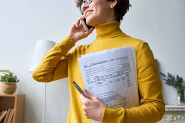 Woman with individual tax return