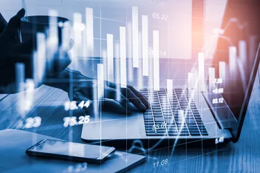 Stock market or forex trading graph and candlestick chart suitable for financial investment concept. Economy trends background for business idea and all art work design. Abstract finance background.