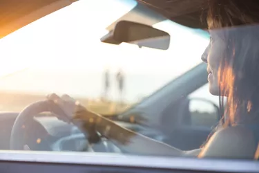 woman driving a car