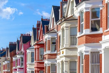 Typical English terraced houses in West Hampstead, London