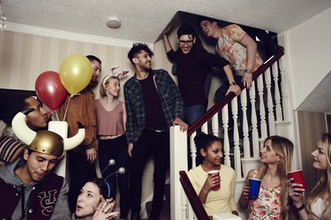 Group of friends having fun at a party