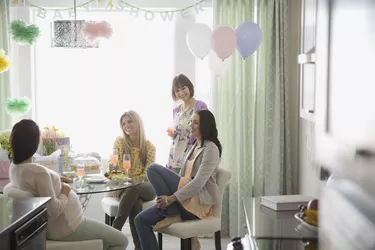 Women talking at baby shower