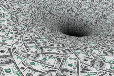 Crisis Concept. Money Flow in Black Hole