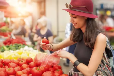 Woman at the fruit and vegetable market