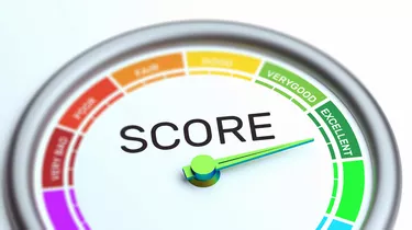 Business Credit Score Gauge Concept, Excellent Grade.