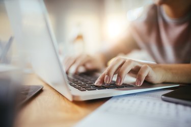 Woman using a computer