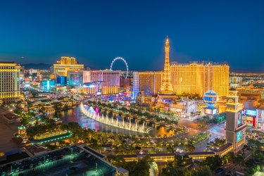 Aerial view of Las Vegas strip in Nevada