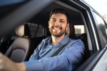 Portrait of driver smiling