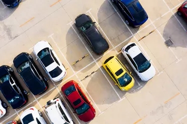 Outdoor parking lot in the city center