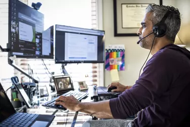 Man working in home office