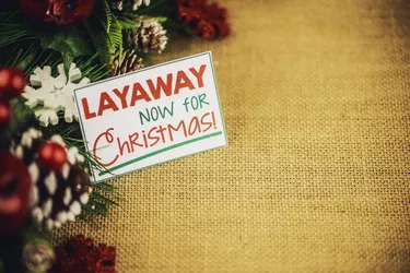 Christmas border with promotion for Christmas layaway