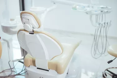 Interior of the office of patients reception with dental equipment in the dental clinic.