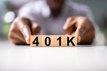African American Man With 401K Blocks