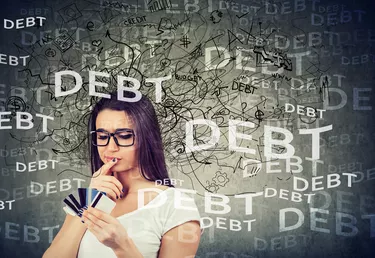 woman in debt