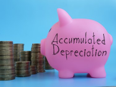 Accumulated depreciation is shown on the business photo using the text