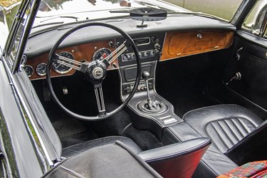 English convertible classic car interior
