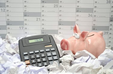 calculater with piggy bank