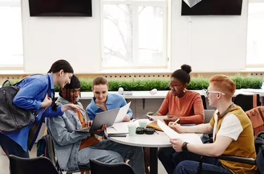 Diverse Group of Students Studying