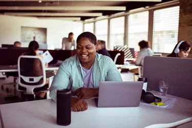 Young man using a virtual assistant