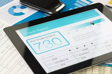 Credit report on a digital tablet