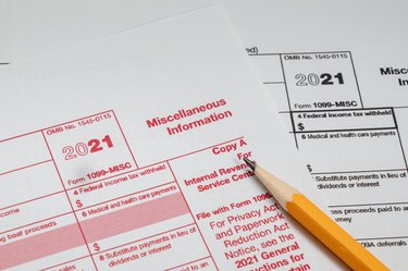 2021 Tax Form 1099-misc on a white background.