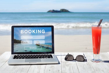 travel booking, hotels and flights reservation on internet