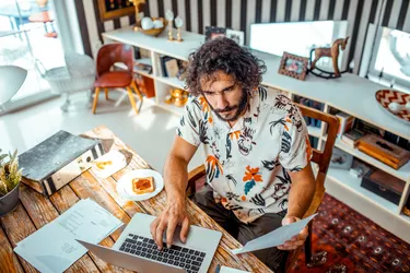 Young man working on his laptop