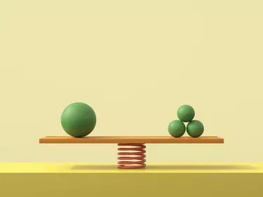 seesaw with concrete spheres