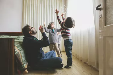 Man having fun with his kids