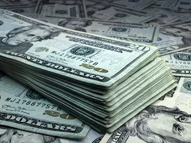 United States banknotes. United Statesdollar bills. 20 USD dollars. Business, finance background.