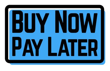 buy now pay later stamp on white