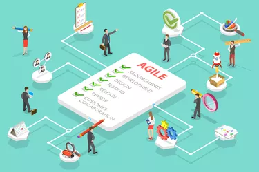 3D Isometric Flat Vector Conceptual Illustration of Agile Software Development Methodology