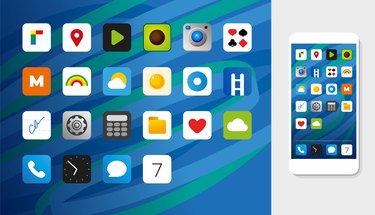 Fake smartphone icons for applications
