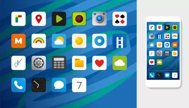 Fake smartphone icons for applications