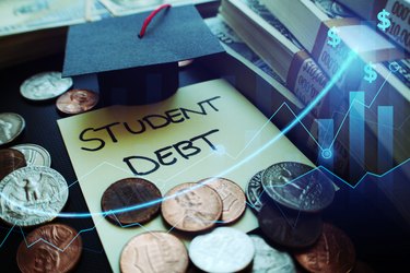Student Loan Debt From High Interest Rates Concept