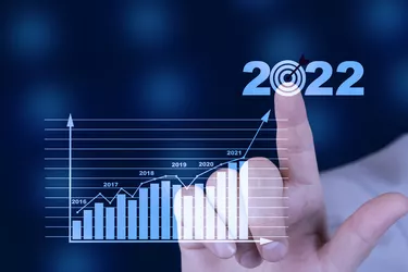 Target and goal Business analytics and financial concept, Plans to increase business growth and an increase in the indicators of positive growth in 2022