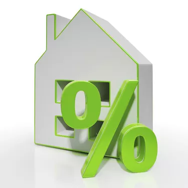 House And Percent Sign Shows Investment Or Discount