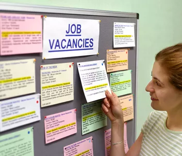 woman at job board